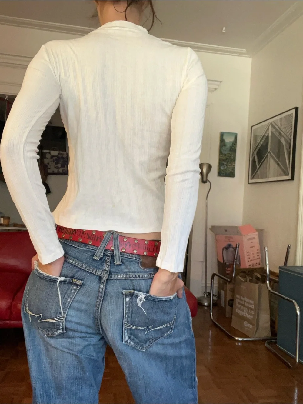 Margaret O'Leary cream long sleeve shirt